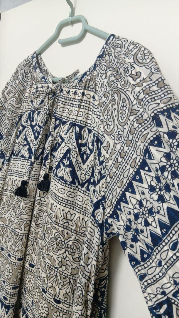 サラマリカCotton Lurex Border Print LongDress