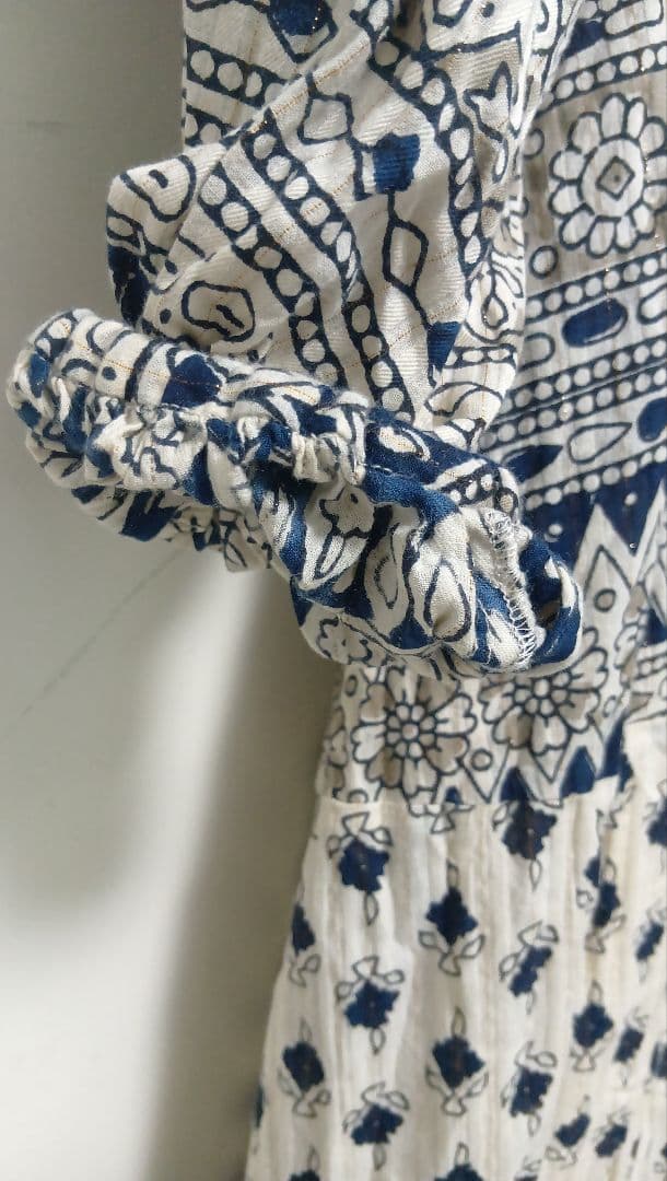 サラマリカCotton Lurex Border Print LongDress