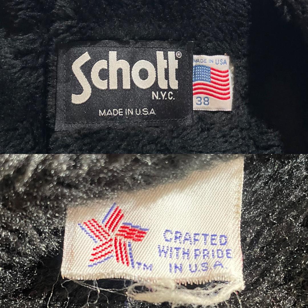 【美品/ボアライナー付き】SCHOTT ショット レザージャケット 黒 38