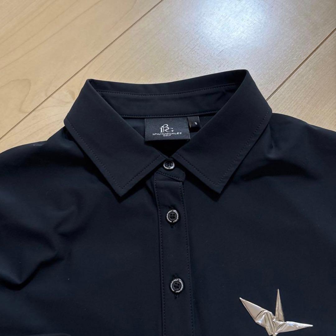 1PIU1UGUALE3　ゴルフ　ポロシャツ サイズ2 M相当　黒