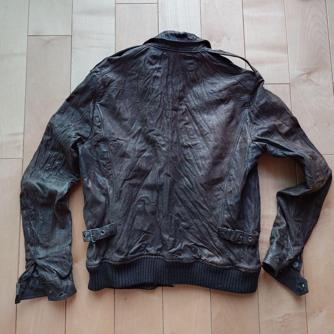BARK TANNAGE 羊皮 茶色 レザージャケット ライダース
