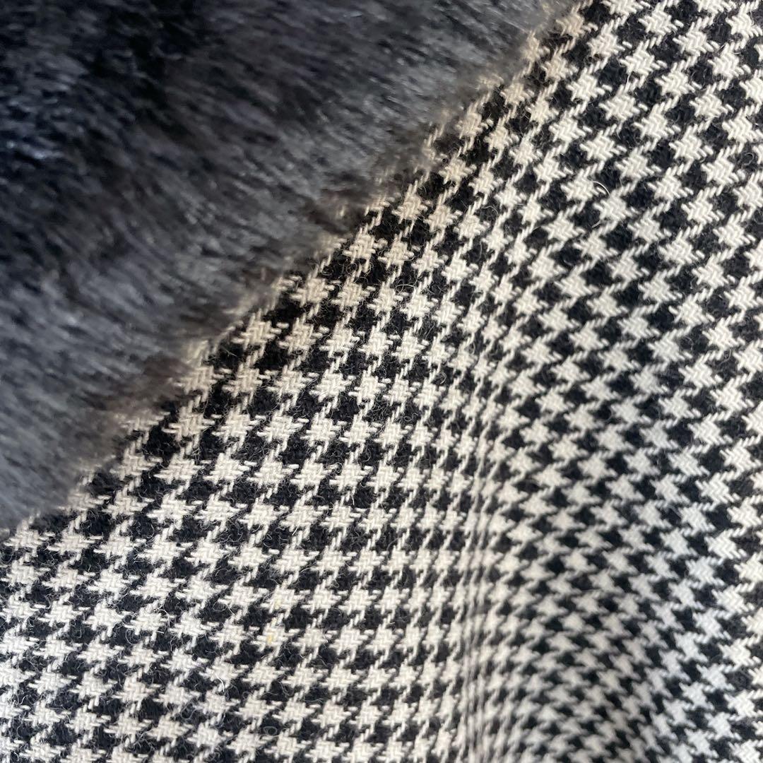 ヒロミチナカノ　ポンチョ 和装コート ケープ コート　羽織り　千鳥柄　ファー