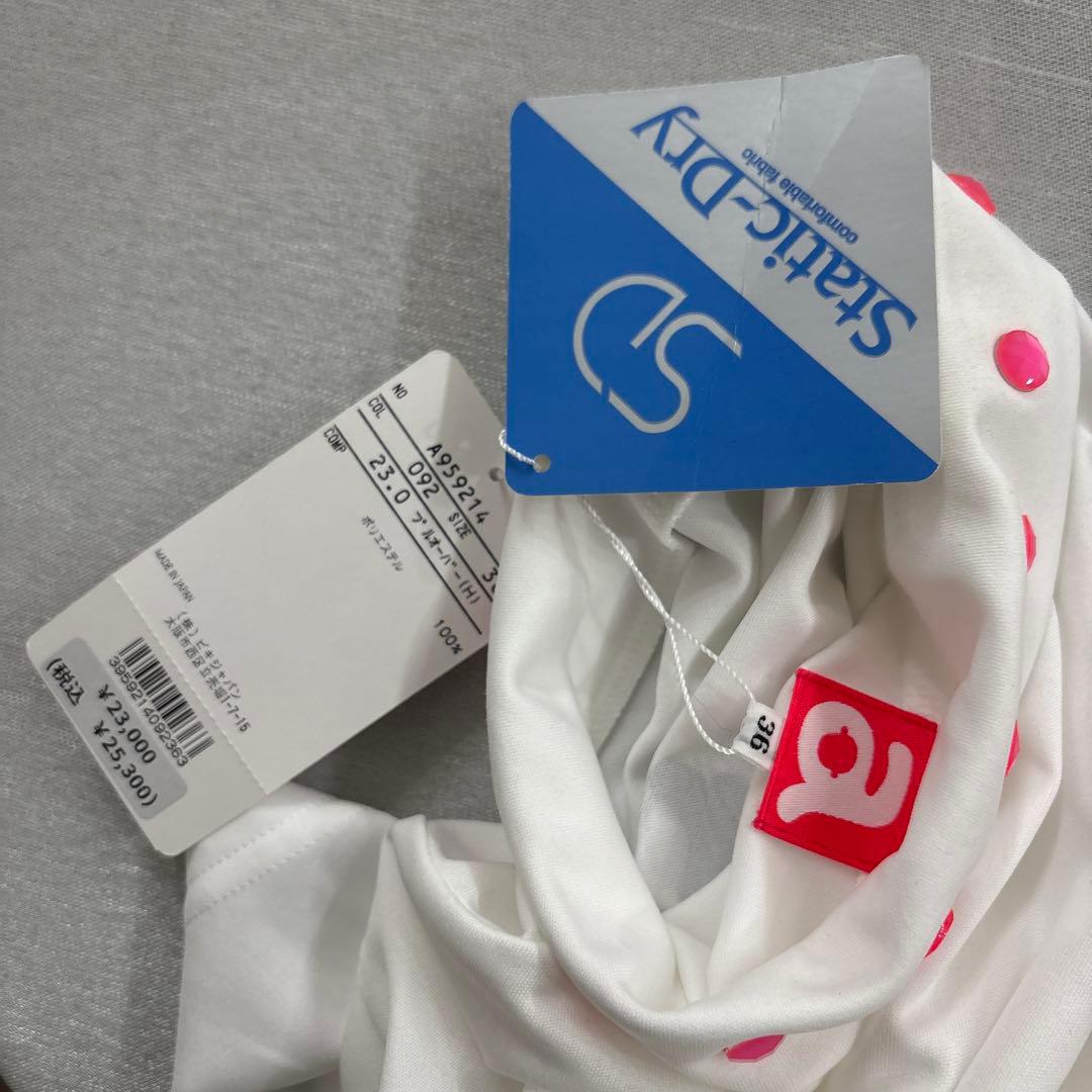 36 白　ARCHIVIO レディース　カッティング　ポロシャツ