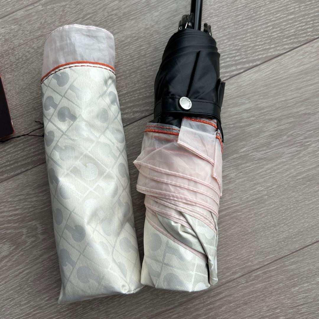 新品未使用　GHERARDINI 折りたたみ傘 晴雨兼用 ベージュ✖️オレンジ