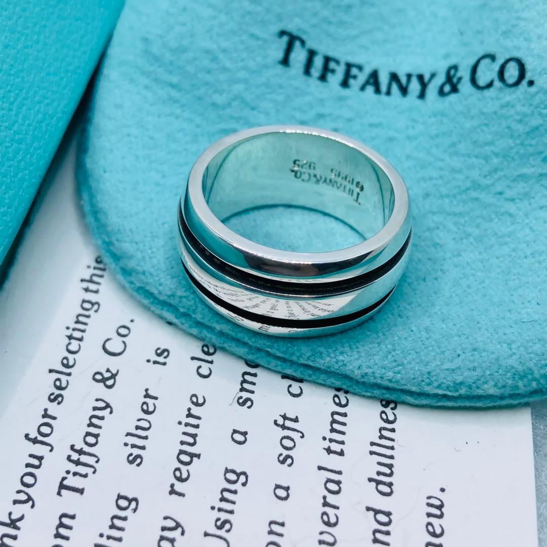 極美品✨ ティファニー リング グルーブド ダブルライン AG925 #12