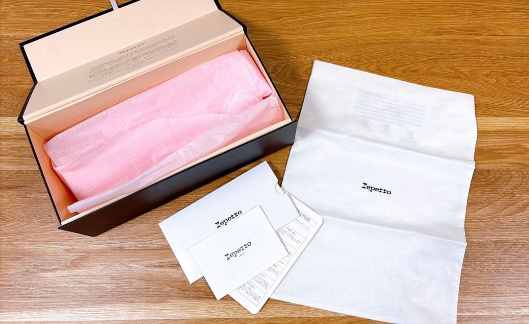 【レペット】箱付 サンドリオン フラットシューズ 雨晴兼用　ブラック 38