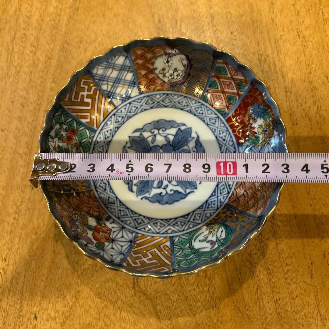 美濃焼 龍峰窯　金彩 古伊万里 祥瑞花丸紋　銘々皿 六枚