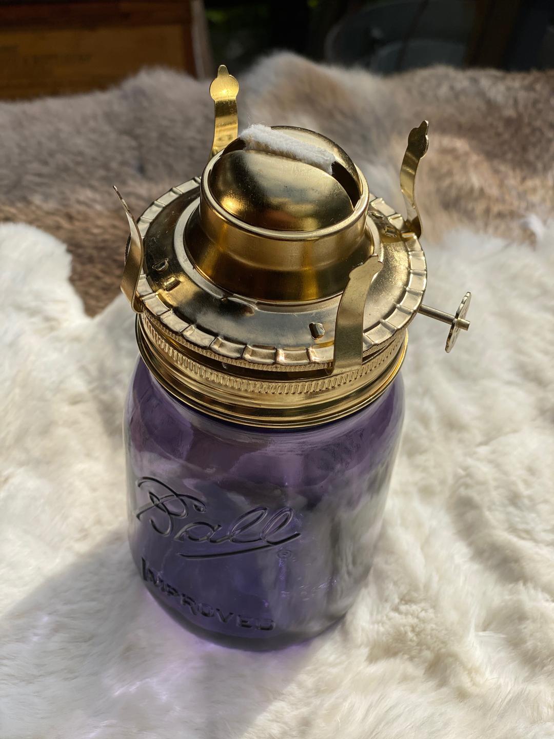 【希少・新品未使用】メイソンジャー100周年記念ボトル オイルランタン パープル