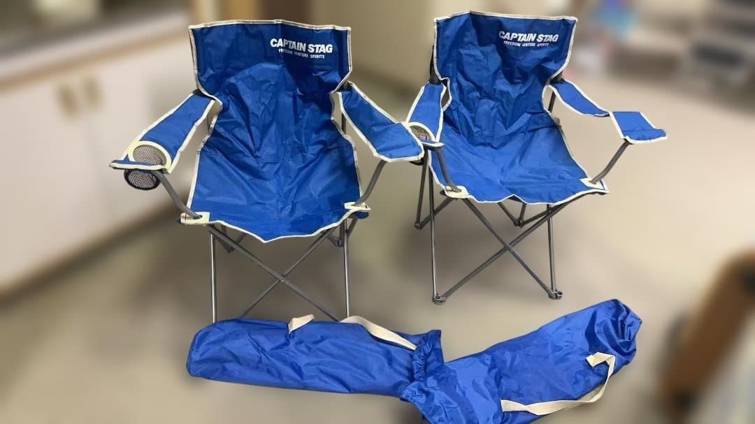【5脚セット】キャプテンスタッグ アウトドアチェア 折りたたみ椅子 収納袋付き