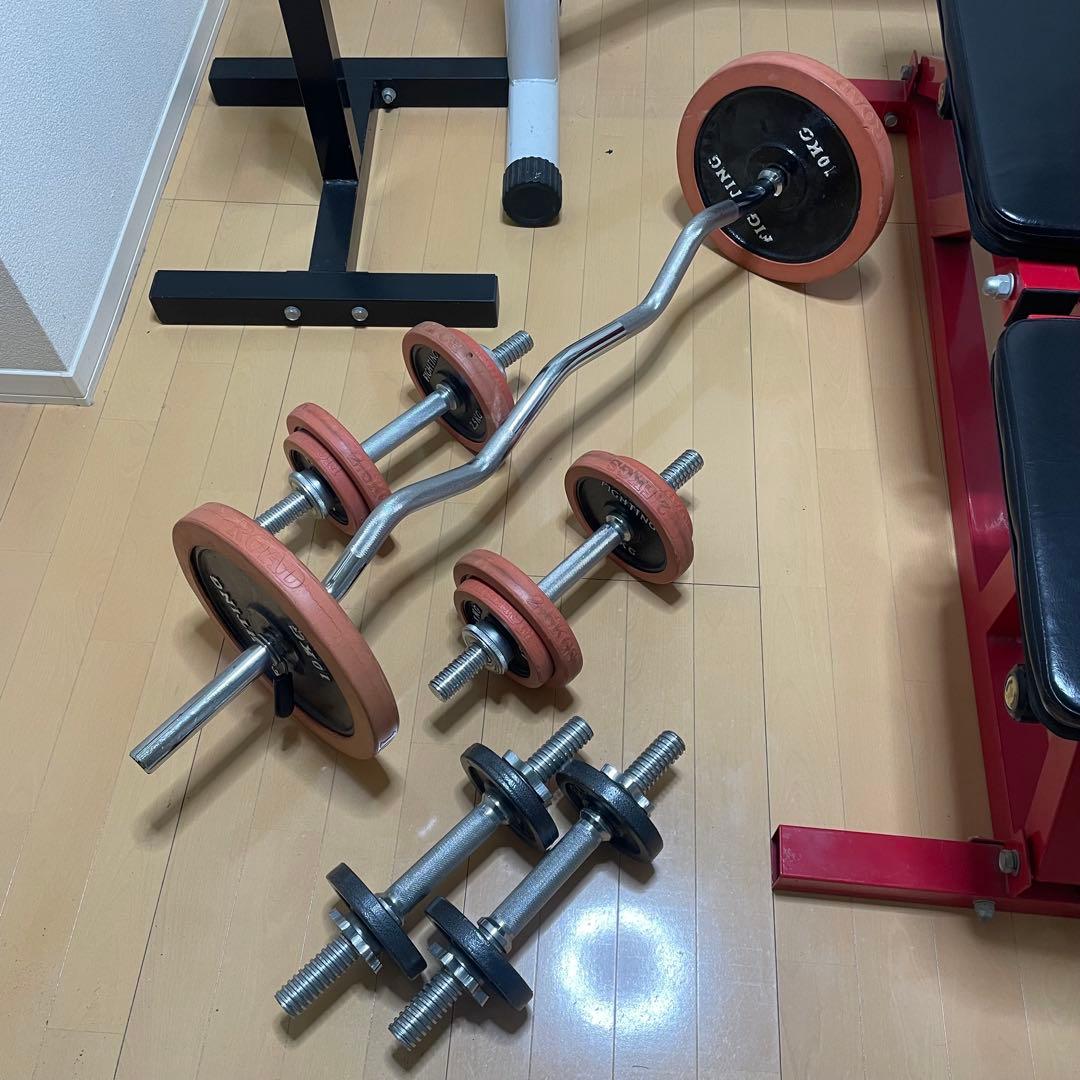 横浜市直接受渡限定　ホームジムセット　バーベル　ベンチプレス　アームカール
