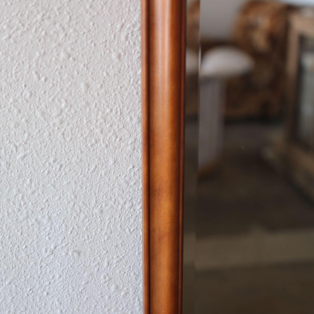 【送料込み】木製フレーム 全身姿見 スタンドミラー 面取り加工 44×151cm