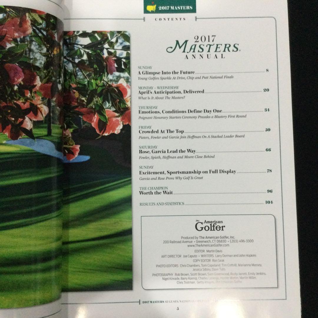 激レア　マスターズゴルフ　2017 写真集　洋書　セルジオガルシア　松山英樹