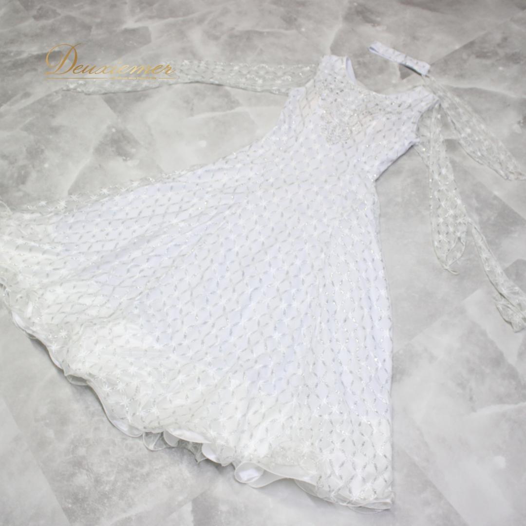 【美品 社交ダンス衣装】ワンピース ドレス leirena チョーカー フロート