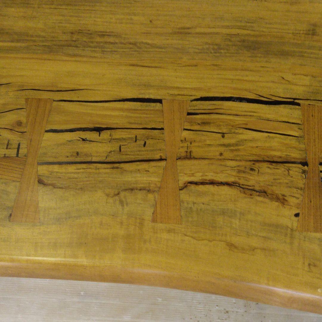 天然木栃変杢座卓