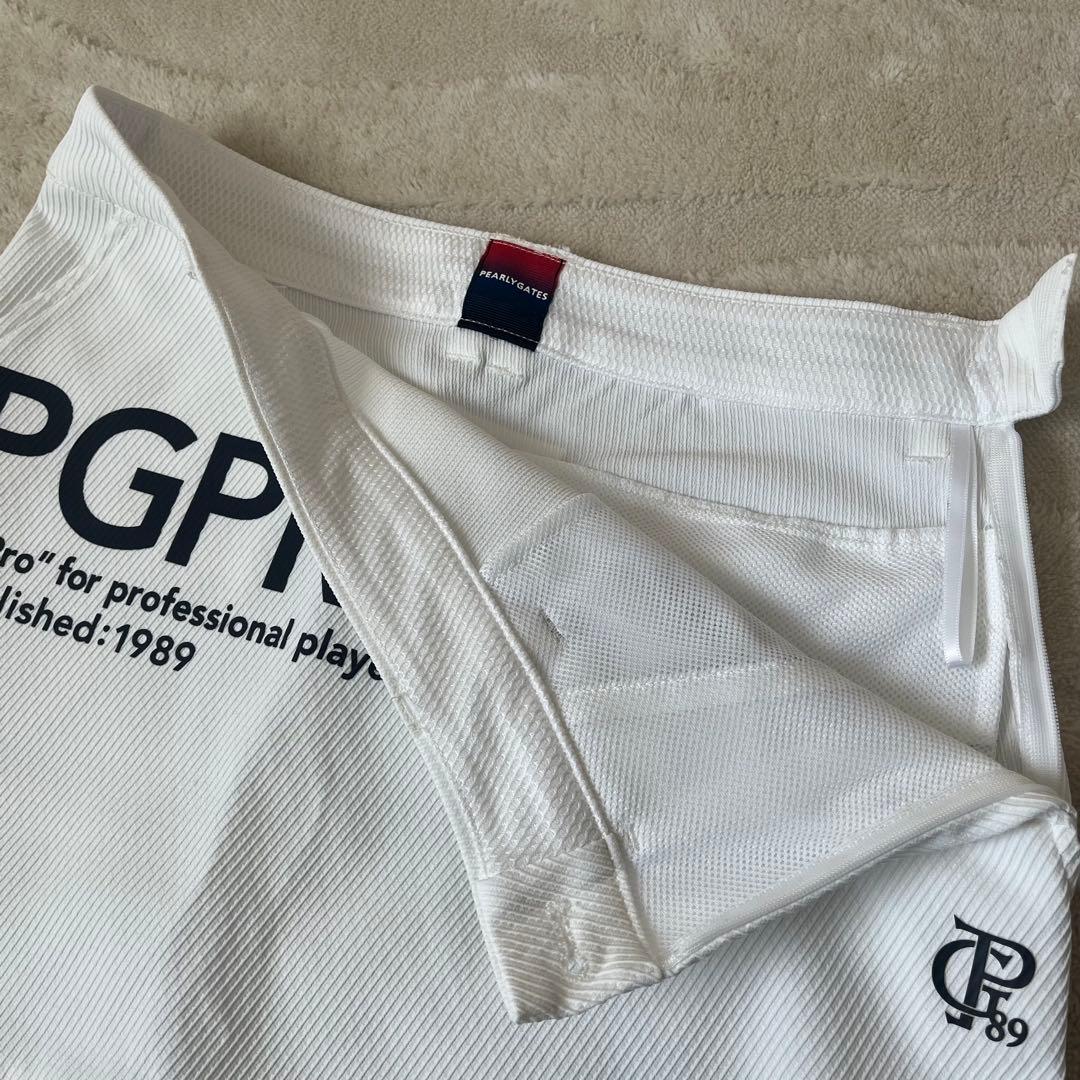 新品★28,600円 パーリーゲイツ 裾プリーツスカート 春夏ホワイトスカート0