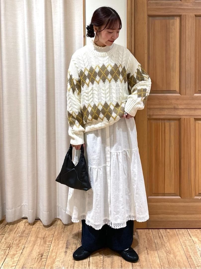 新品★サマンサモスモス★胸元レース＆ピンタック＊パッチワークワンピース