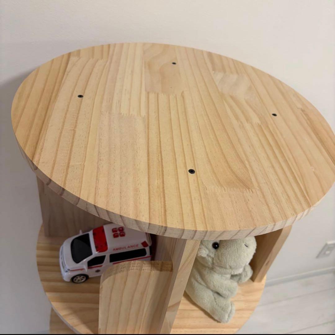 ⭐️残り1点⭐️ 回る本棚　4段 天然木 回る本棚 ラック　回転