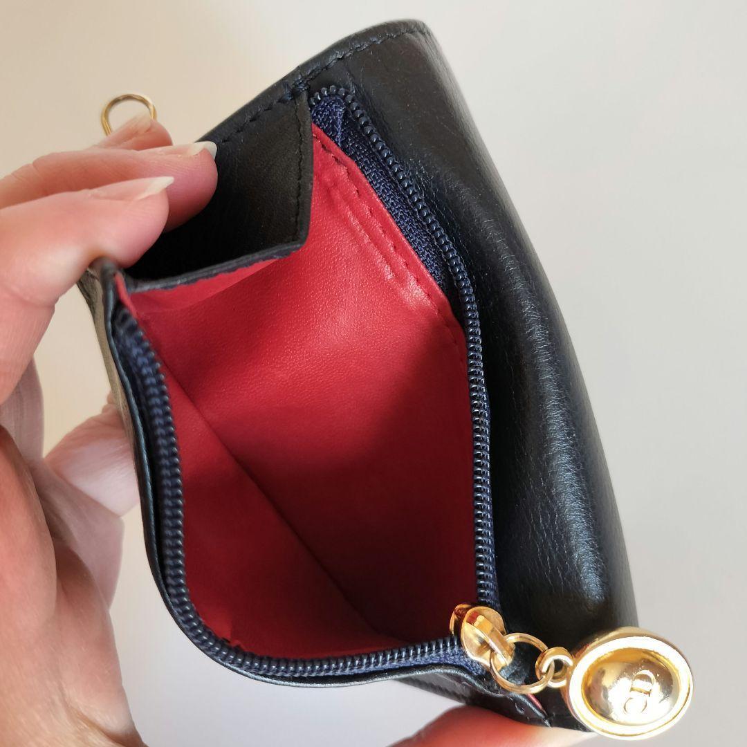 ディオール キーケース 6連 CD ロゴ ネイビー チャーム 紺 赤