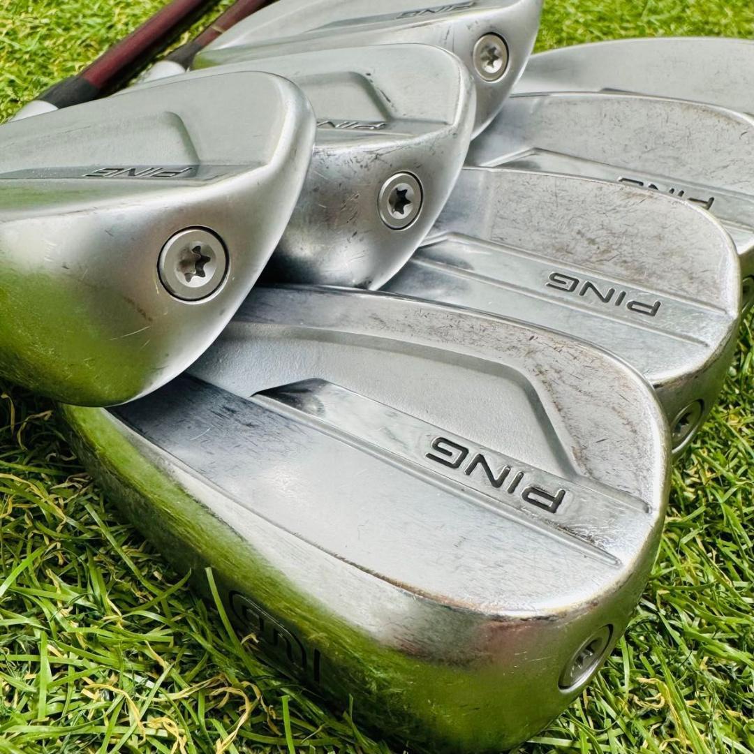 【良品】初心者推奨 ピン G700 黒ドット メンズアイアンセット 7本 R