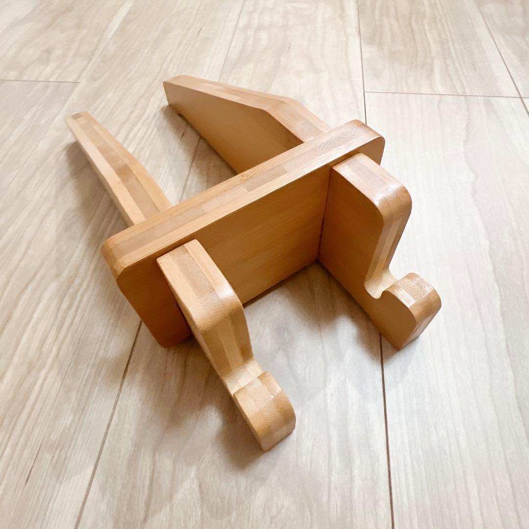 スケートボード フロアスタンド バンブー ディスプレイ ホルダー ナチュラル