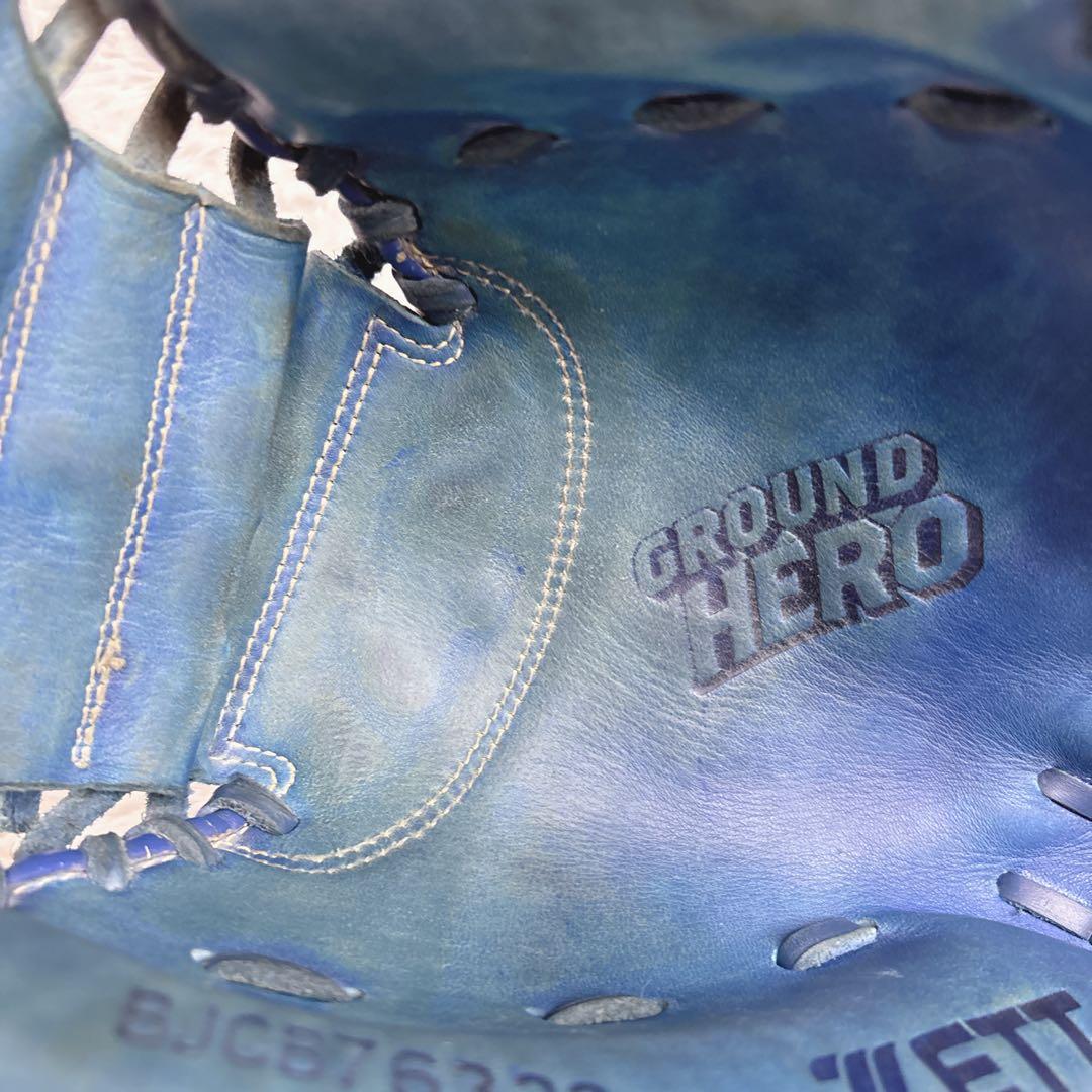 ZETT ゼット　少年用　軟式　キャッチャーミット　ブルー　捕手　グローブ