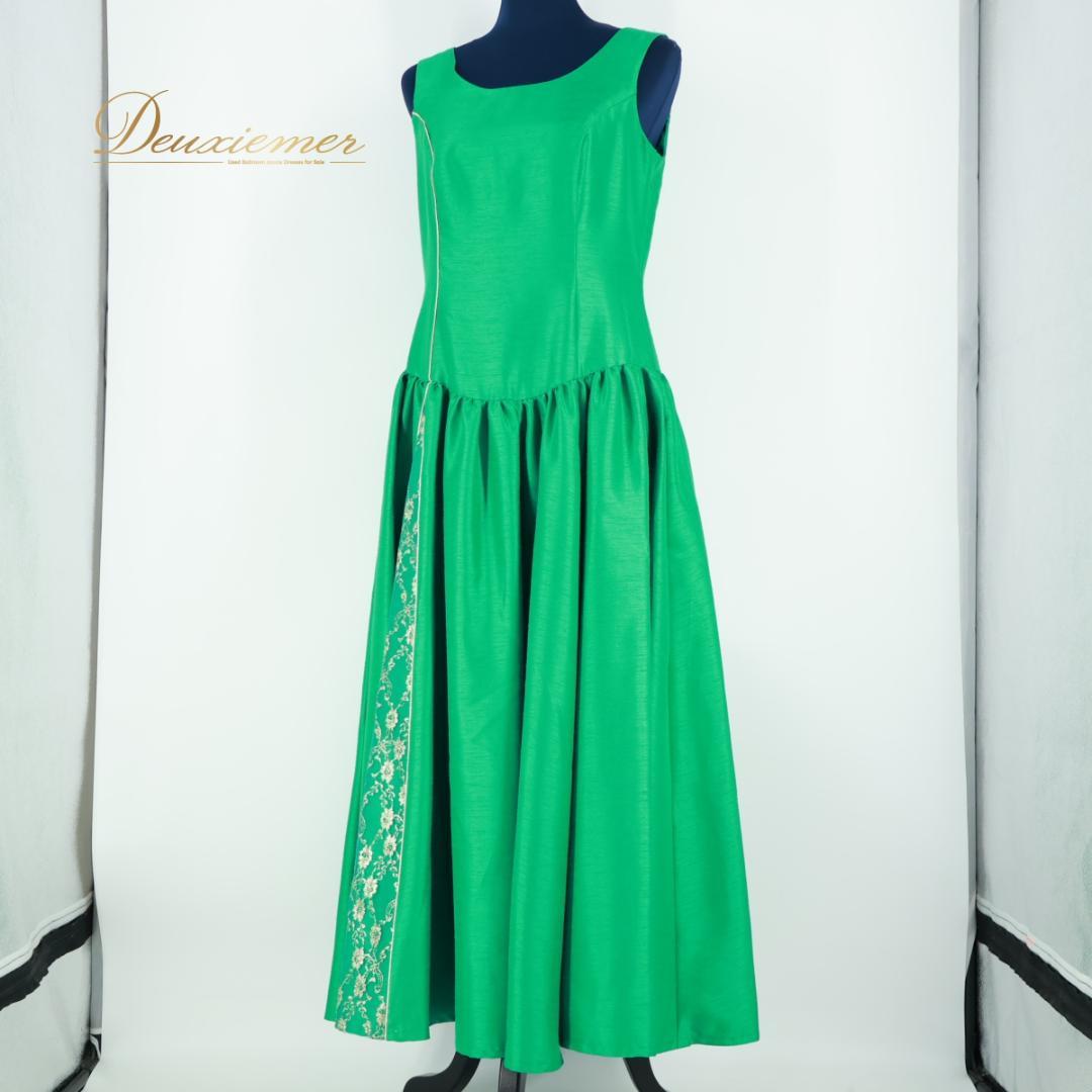 【日本製 フラダンス衣装】グリーン Paondor ワンピース ドレス 緑