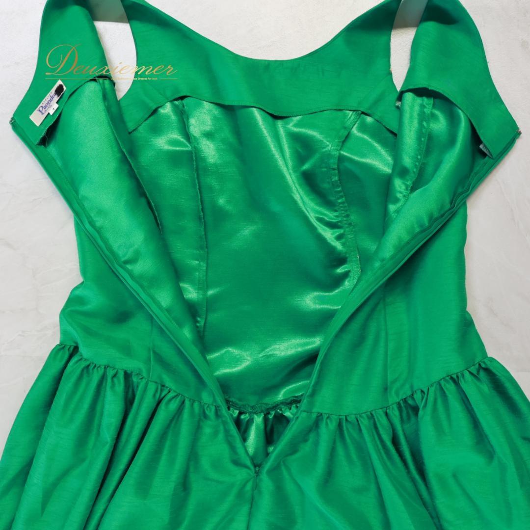 【日本製 フラダンス衣装】グリーン Paondor ワンピース ドレス 緑