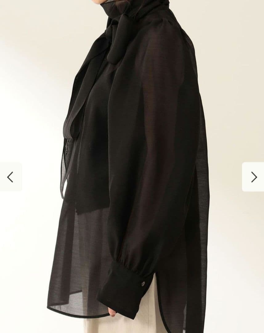 Demi-Luxe BEAMS / オーガンジー リボンブラウス