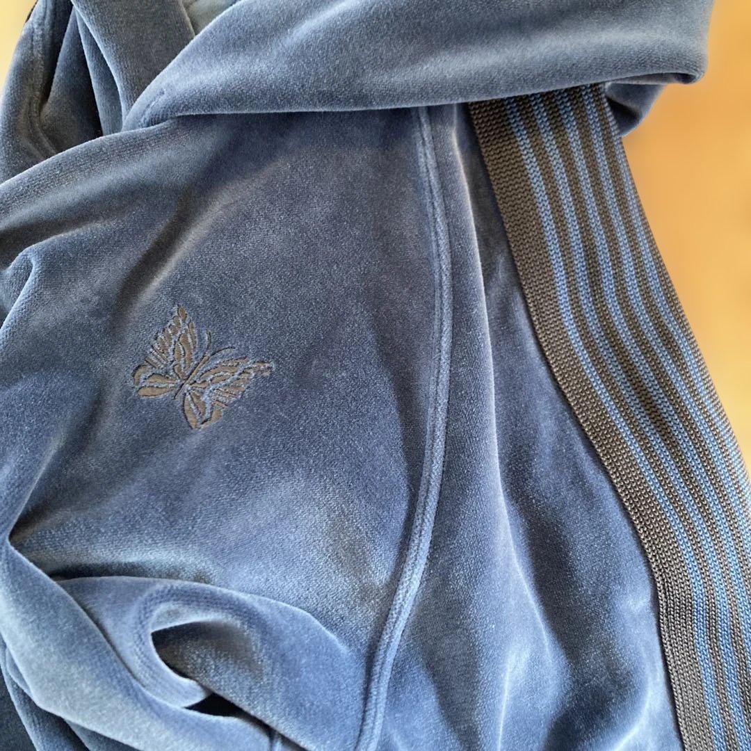 Needles トラックフーディ　ベロア　ブルーグレイXS