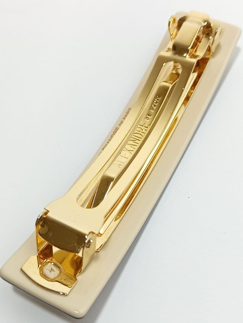 アレクサンドルドゥパリ バレッタ オフホワイト×ブラック　レディース