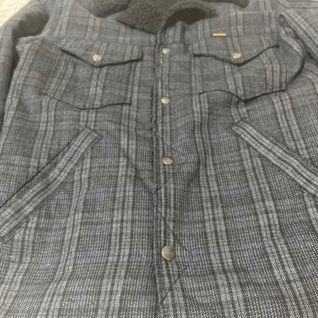 【サイズL 好配色】Wrangler チェック ランチボア コート ジャケット