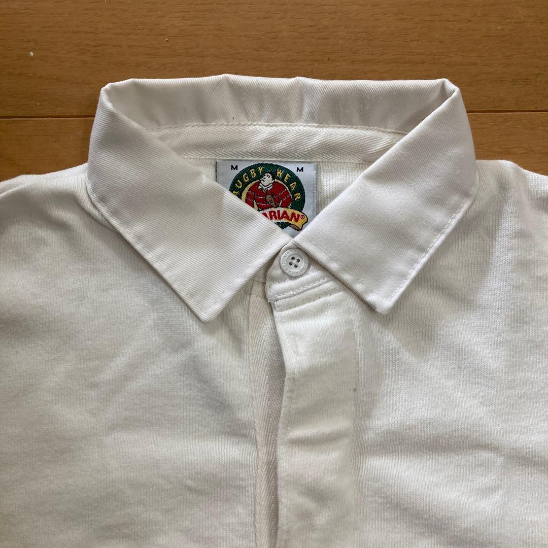 希少カラー❣️カナダ製 バーバリアン 半袖ラガーシャツ⭐️希少で着やすいホワイト！