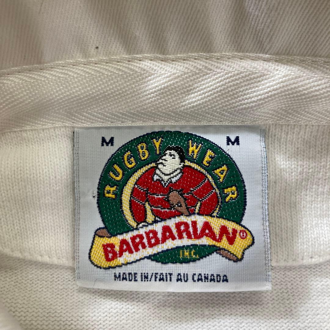 希少カラー❣️カナダ製 バーバリアン 半袖ラガーシャツ⭐️希少で着やすいホワイト！