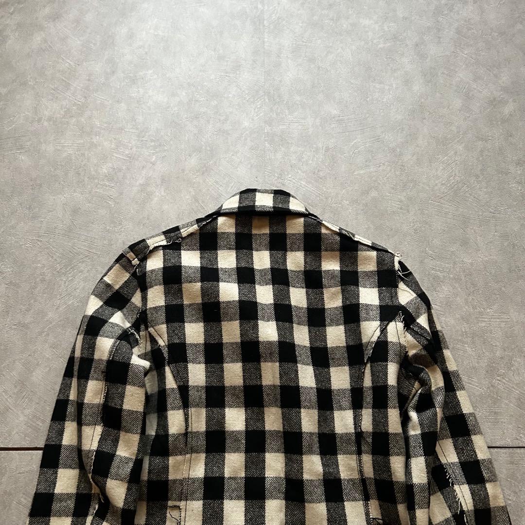 ジャケット・アウター grunge check Napoleon jacket black white