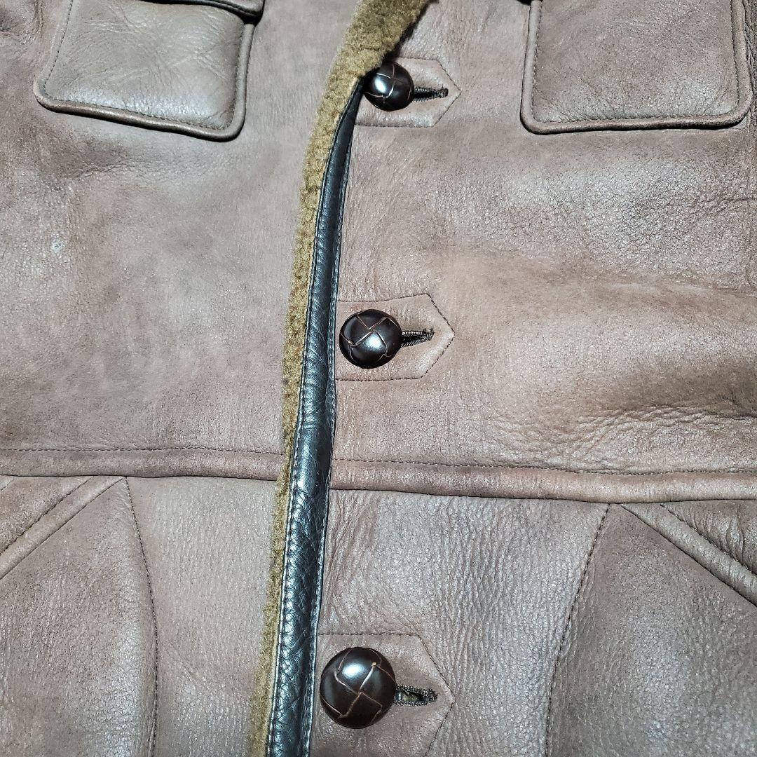 VOISIN　天然シープスキン　ロングコート　くるみボタン　ボア　ハオ様