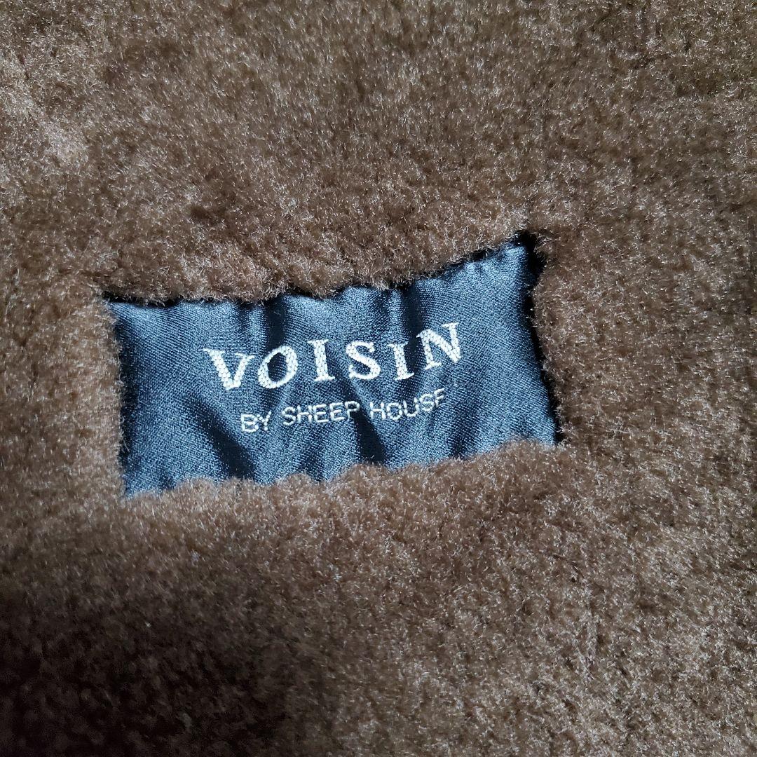 VOISIN　天然シープスキン　ロングコート　くるみボタン　ボア　ハオ様