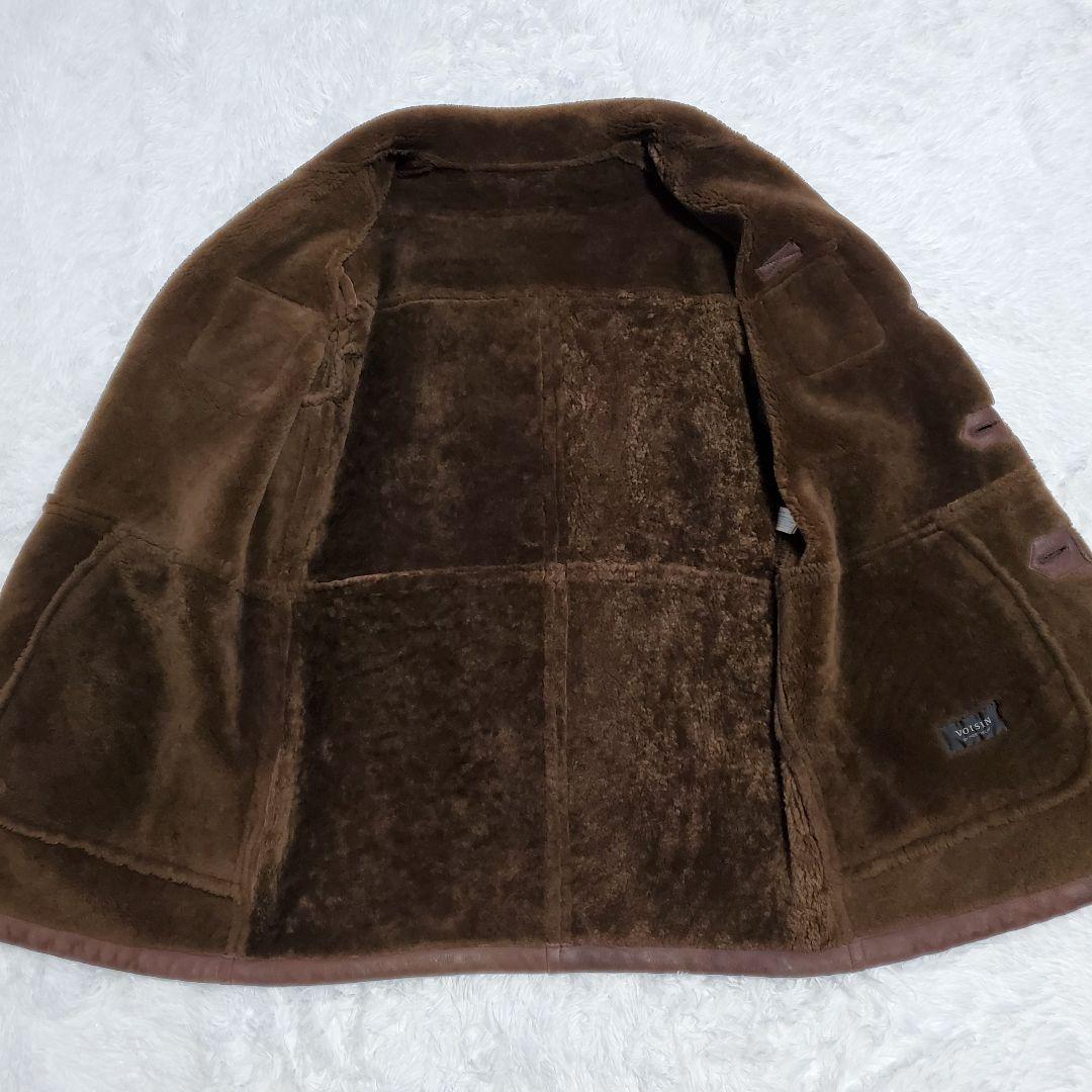 VOISIN　天然シープスキン　ロングコート　くるみボタン　ボア　ハオ様