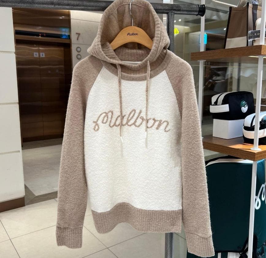 Malbon Golf ニットパーカー レディース フード付き 秋冬モデル