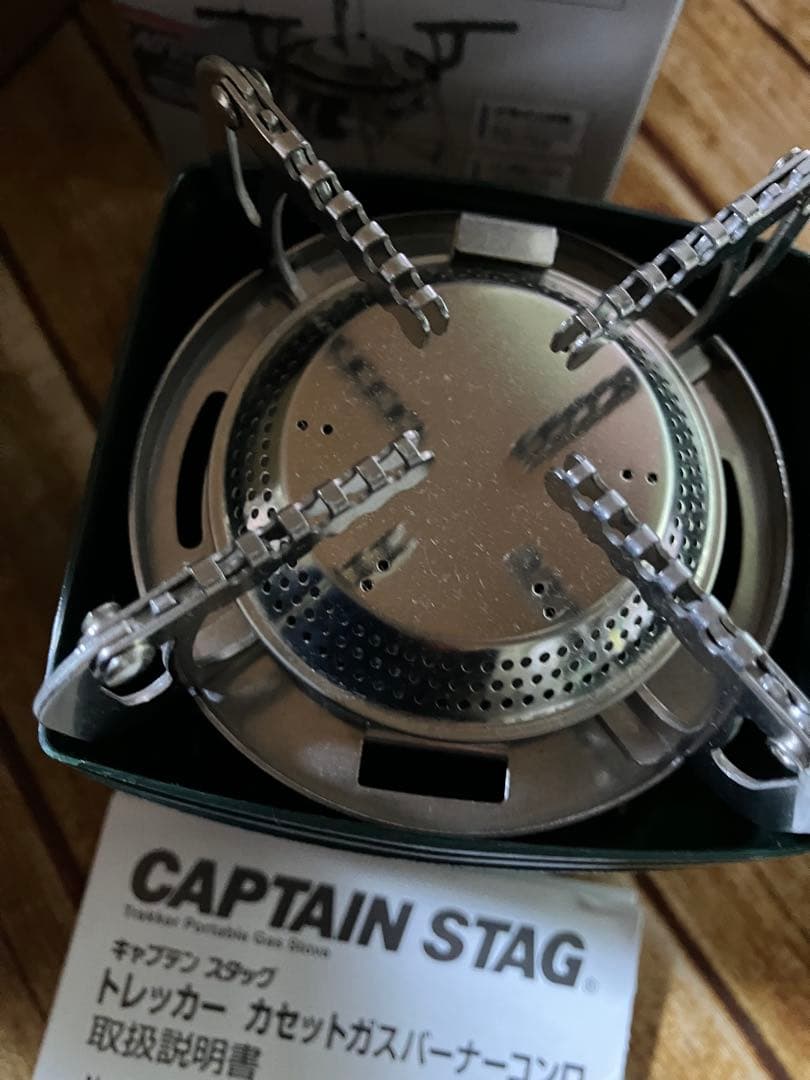 キャプテンスタッグ　ガスバーナーとミニサイズガス缶５個セット