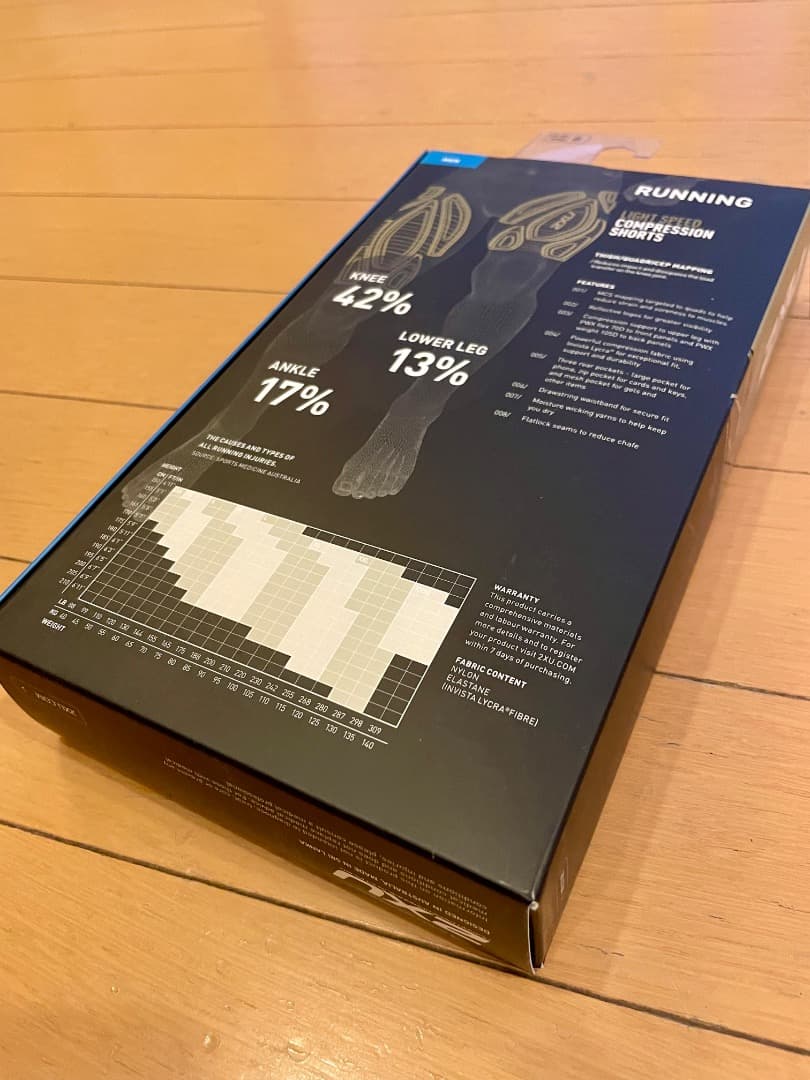 あらた)2XU ハーフタイツ　黒／メンズS (箱付き) MA5331B