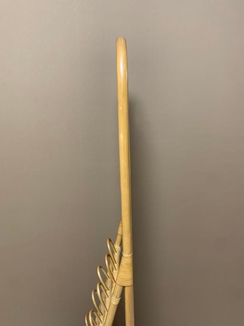 オールドラタン　回転式 スタンドミラー 姿見鏡 全身鏡 回転鏡 シューズラック