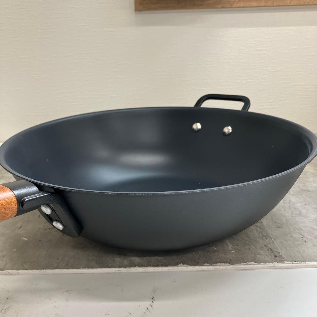 ⚫︎8/0311i08 サンホ 鉄製深型 フライパン 32cm