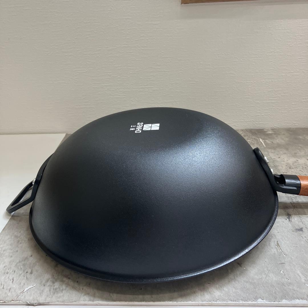 ⚫︎8/0311i08 サンホ 鉄製深型 フライパン 32cm