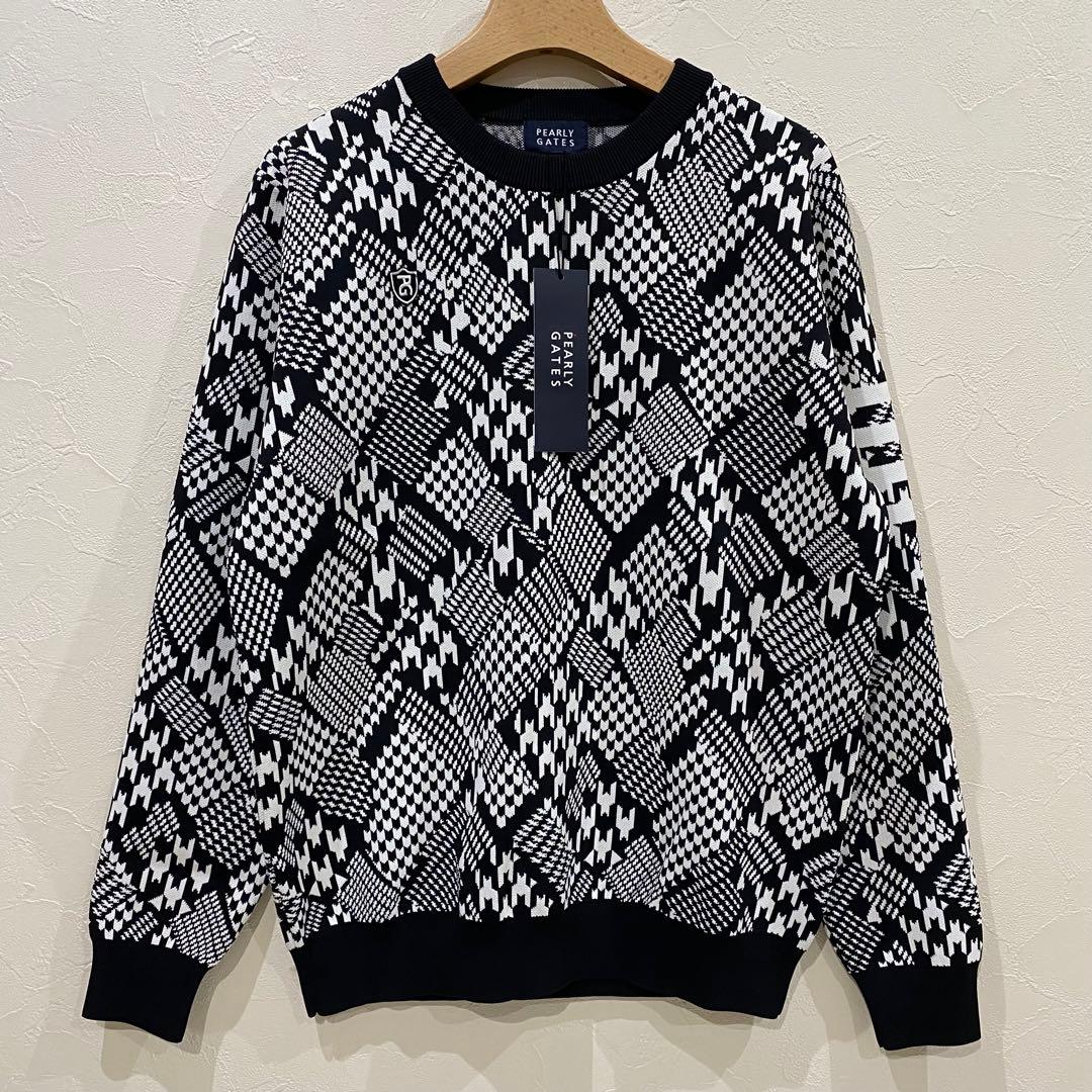 新品【PEARLY GATES】パーリーゲイツ　クルーネックニットプルオーバー