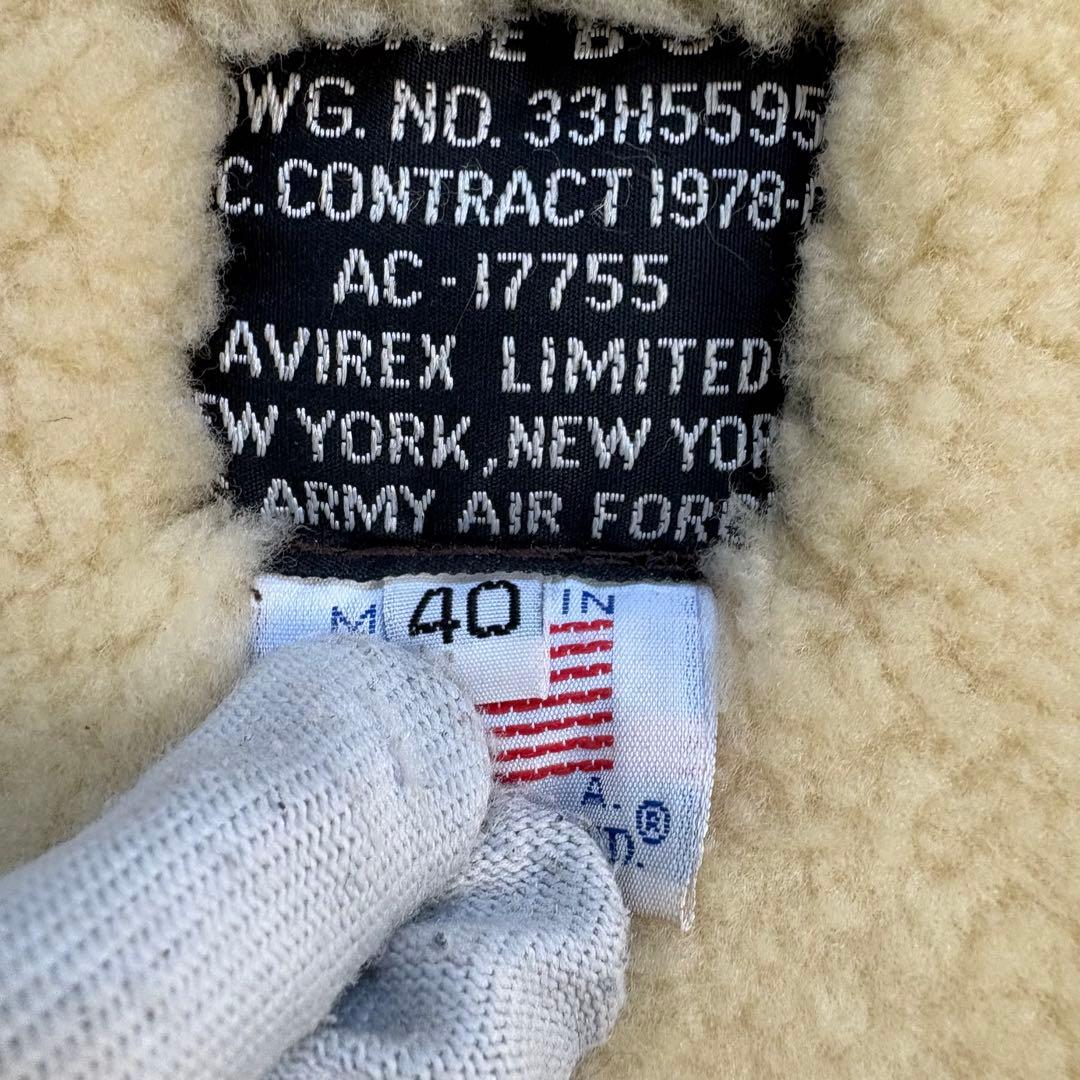 AVIREX アヴィレックス Ｂ-3 ムートンジャケット★米国製サイズ40