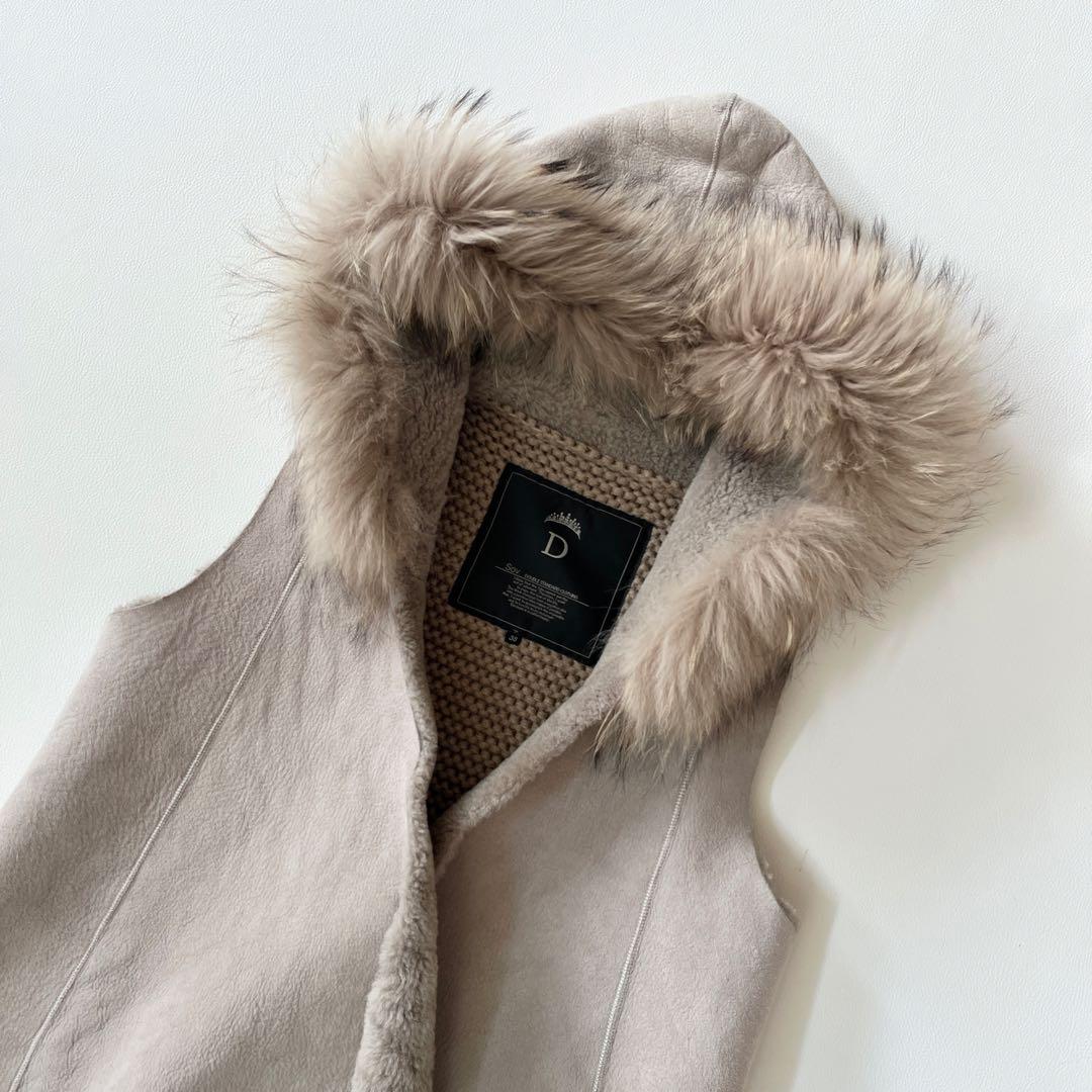 ▼Sov.ソブ ダブスタ ムートンファーベスト ジレ ドッキング レイヤード