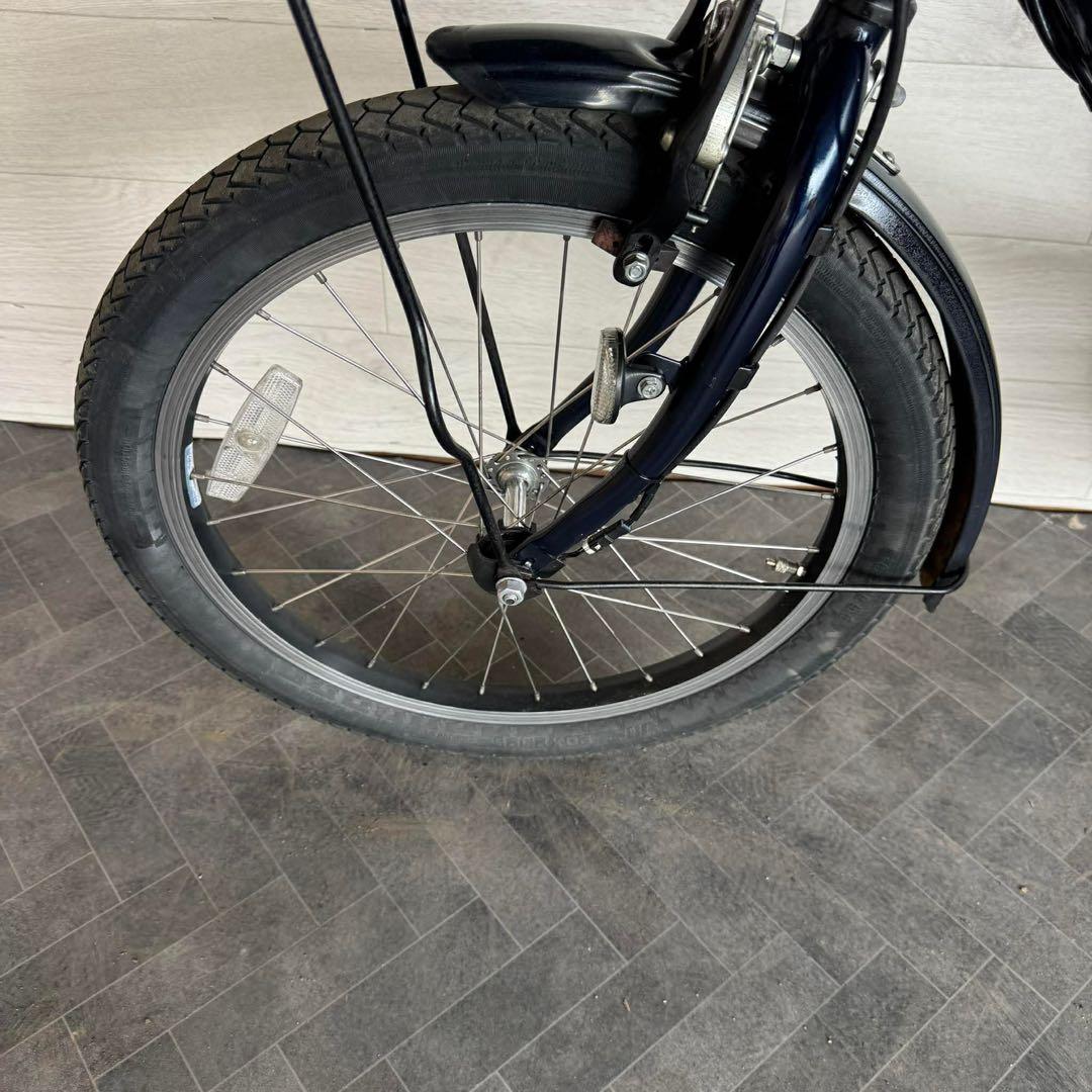 電動アシスト自転車 ダークブルー 前部バスケット付き