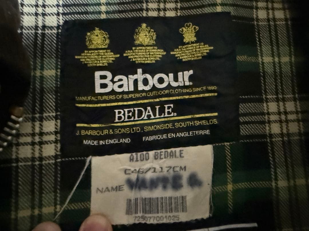90s Barbour BEDALE Made in Englan サイズ46
