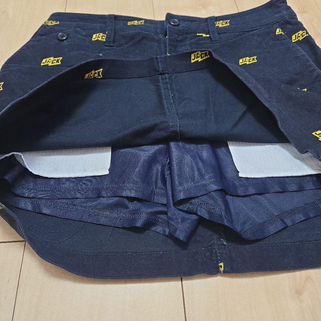 ゴルフウェア　Jack Bunny!! 黒 ロゴプリント ミニスカート