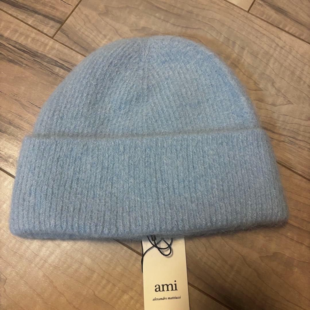 【新品未使用】amiparis★アミパリス ★ブルー★アルパカブレンドニット帽